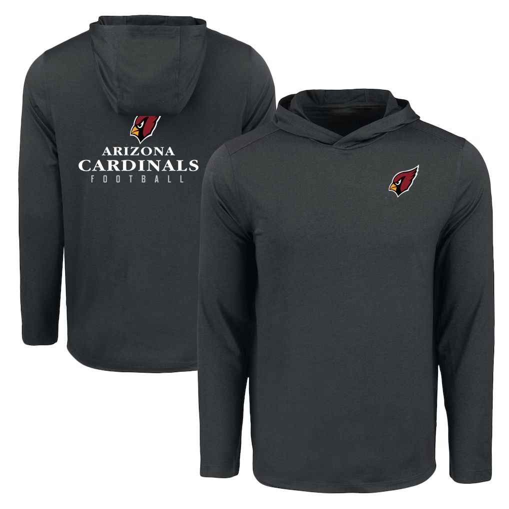 Men 2026 NFL Arizona Cardinals Hooded long sleeved T-shirt black 05